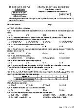 Đề kiểm tra học kỳ I môn Hóa học Lớp 10 - Mã đề 309 - Năm học 2018-2019 - Sở giáo dục và đào tạo Quảng Nam